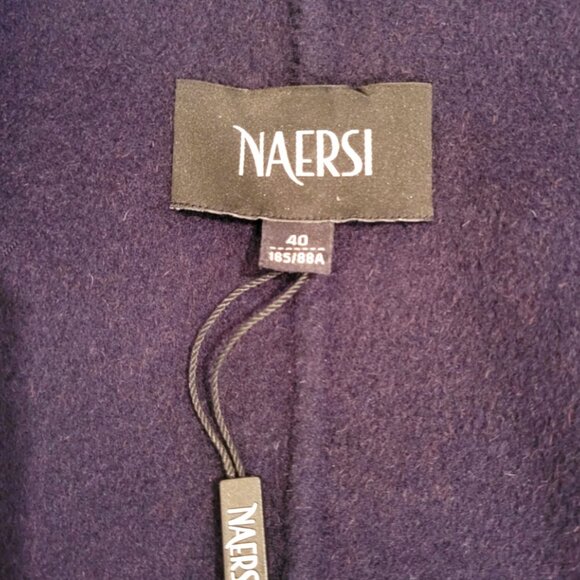 NAERSI Wool Coat | Soft Unstructured Comfort | Color-Block Rust & Navy - Picture 14 of 15